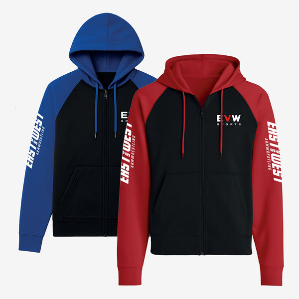Blue/ Red Zip-Up Hoodie